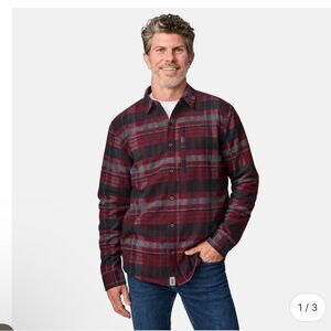 Free Country Mens Easywear II Fleece Lined Flannel Shirt Redrock Plaid XXL EUC